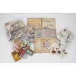 Five cigarette card albums and contents, including 'Motor Cars', 'Railway Engines', 'Wild Birds', '