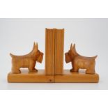 A pair of treen "Scottie" dog bookends