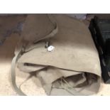 A 1940s British Army or similar canvas sleeping bag