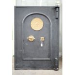 An antique J. Cartwright and Sons of West Bromwich safe and keys, 54 x 54 x 77 cm