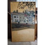 A large fabric decoupage panel, circa 1960s, 156 x 94 cm