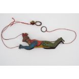 A Victorian child's tinplate climbing monkey toy by Lehmann of Germany, late 19th Century, 10 cm