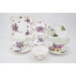 Spode "Victorian Violets" and Paragon "Six World Famous Roses" tea sets