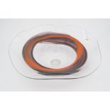 A Debra Stroud "Wave" limited edition art glass bowl, (42 cm)