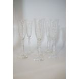 Six etched champagne flutes