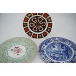 A Royal Crown Derby 1128 plate together with other plates by Spode and Royal Worcester