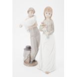 Two Nao figurines: a Spanish dancer (a/f) and girl with bouquet