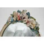 A Barbola style dressing table mirror, (31 cm high)