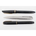 Vintage fountain pens including The Conway Stuart No 28 and Waterman's L3, and a Parker ballpoint (