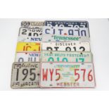 Vintage US tinplate car registration plates