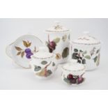 Queen's Royal Horticultural Society botanical pattern wares together with Royal Worcester Evesham