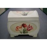 A contemporary hand painted wooden box, 38 cm high.