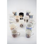 A 1914-1919 "peace" mug together with a large quantity of commemorative cups, a Silver Jubilee