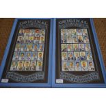 Two framed sets of cricket cigarette cards