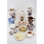 Sundry Victorian and later ceramics including a Victorian egg cup cruet, Royal Cauldon "Victoria"