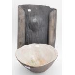 A contemporary studio pottery raku bowl and plaque