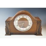 A oak mantle clock