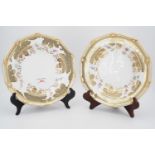 A pair of Victorian Davenport porcelain soup plates, 27 cm