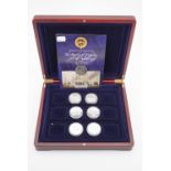 Six 2005 Nelson / Trafalgar commemorative silver proof coins and presentation case, together with