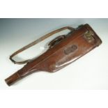 A good antique hide "leg-of-mutton" gun case by Jewson of Halifax, 79 cm