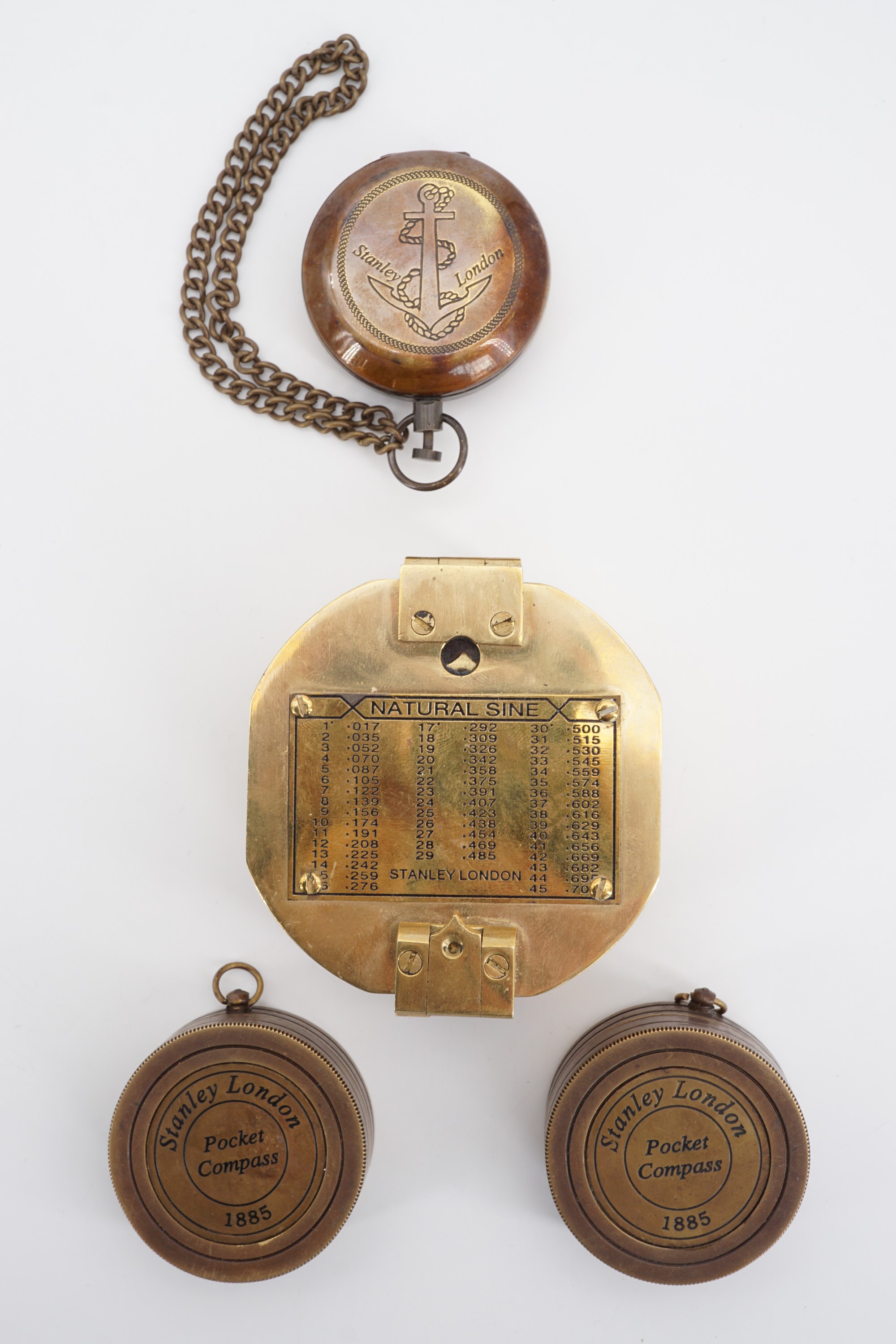 Four various brass compasses / pocket sundials - Image 2 of 2