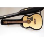 A Tanglewood TF8 acoustic guitar, in Tanglewood case with accessories