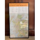A British Field Sports Society (Scottish Branch) Honorary Local Secretaries framed and glazed map of
