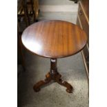 A quality mahogany tripod wine or lamp table, ex-Chapman's Siesta House, 46 cm x 57 cm