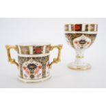 A Royal Crown Derby Imari pattern goblet and loving cup