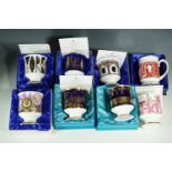 A quantity of Coalport limited edition commemorative goblets, boxed, (all a/f)