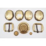 Sundry brass weights and horse tack mounts