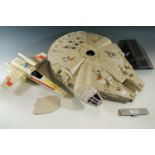 Star Wars model figures, Millennium Falcon and Star Fighter etc