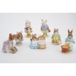 Seven Beswick Beatrix Potter figurines including Samuel Whiskers, Appley Dapply, Hunca Munca