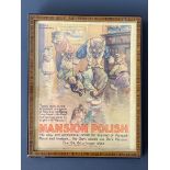 A 1920s Harry Rountree Mansion Polish comic advertising print in period frame, 17 x 22 cm