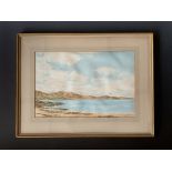 (20th Century) A bright and breezy watercolour view of a beach, indistinctly signed lower right