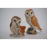 Beswick owl figurines including Beatrix Potter series "Old Mr Brown" and one other, shape No. 2026