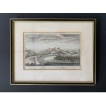 An 18th Century hand-tinted engraved "North East View of Lancaster" from "The Modern Traveller",