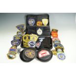 A large collection of US fire service cloth badges