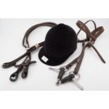 A vintage Vyse Ridgmont riding hat and tack