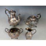 A fine Victorian EPBM tea and coffee set by Harrison of Sheffield