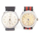 1940s Lanco and Cyma Triplex wrist watches, 31 mm, (running)