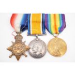 A 1914-15 Star, British War and Victory medals to 68084, Sdlr R E Barrow, Royal Field Artillery