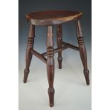 A Victorian stool, 53 cm high