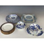 Vintage ceramic tableware including Fenton Paladin Chinese dragon pattern, Wedgwood Queen's Ware,