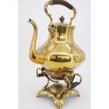 A large Victorian brass spirit kettle, 45 cm