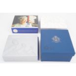 Four cased Royal Mint silver proof coins commemorating Queen Elizabeth