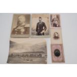 Victorian military photographs and cartes de visite including a large photograph of a Boer camp