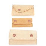 Three new-old-stock deerskin key wallets hand-crafted by Wilson of Pitlochry, Scotland