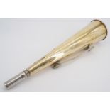 A late 19th / early 20th Century brass reed horn, 35 cm