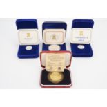 Four Pobjoy Mint silver proof commemorative coins